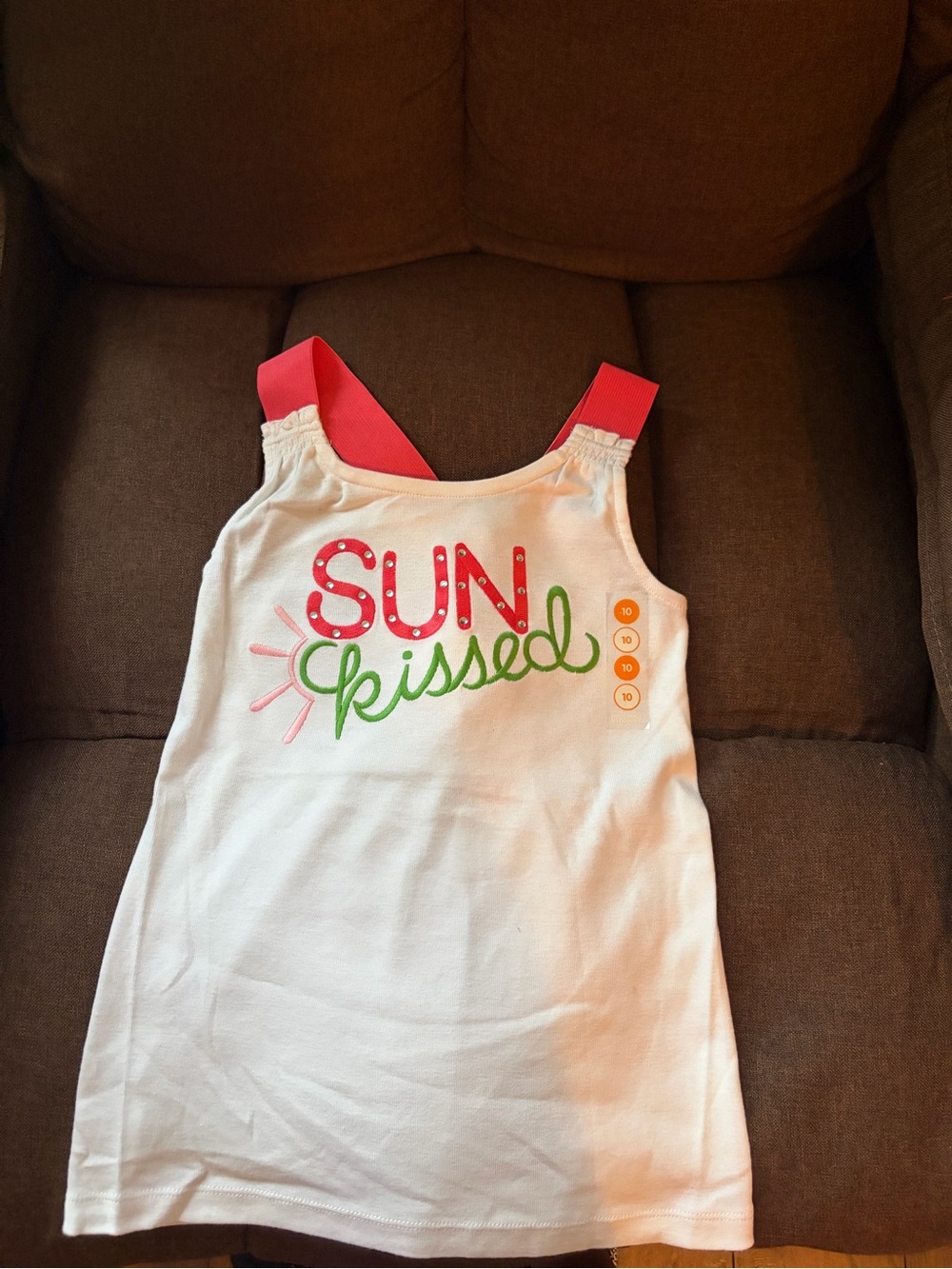 NWOT Gymboree’s White "Sun Kissed" Tank Top with Pink Straps